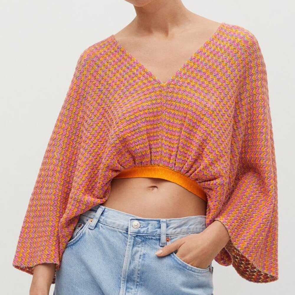 Mango Combined knit top with opening